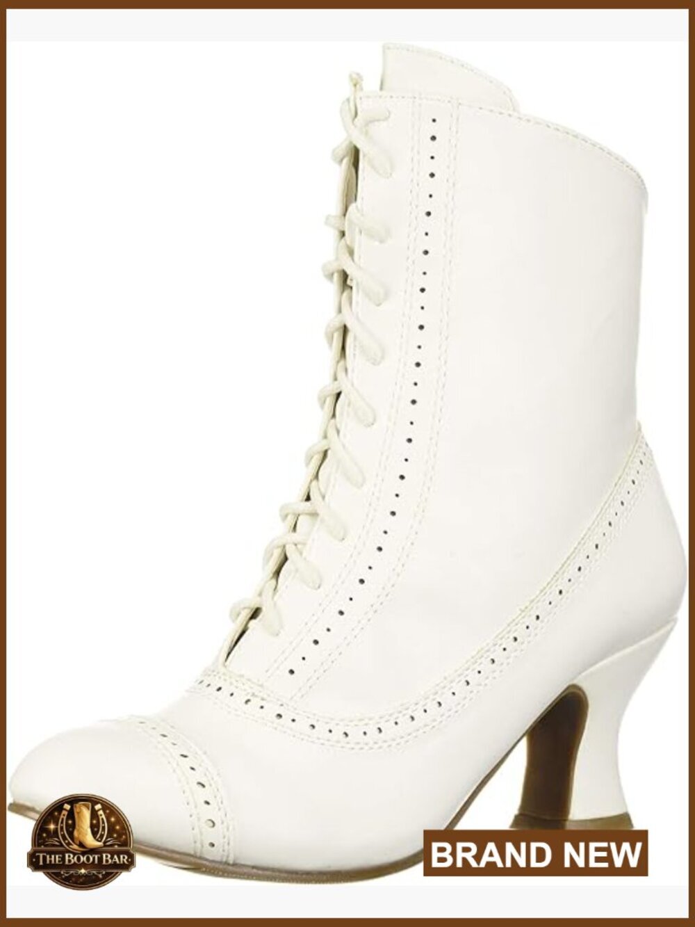 Mid-calf lace up block heel boots with rhinestone cap toe